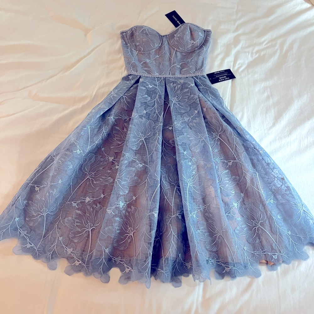 NADINE MERABI | periwinkle Olivia strapless corset dress